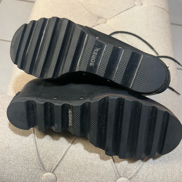 Sorel Joan of Arctic Wedge Mid Boots Womens Quarry Leather Lace Up Waterproof 10 - Picture 5 of 10